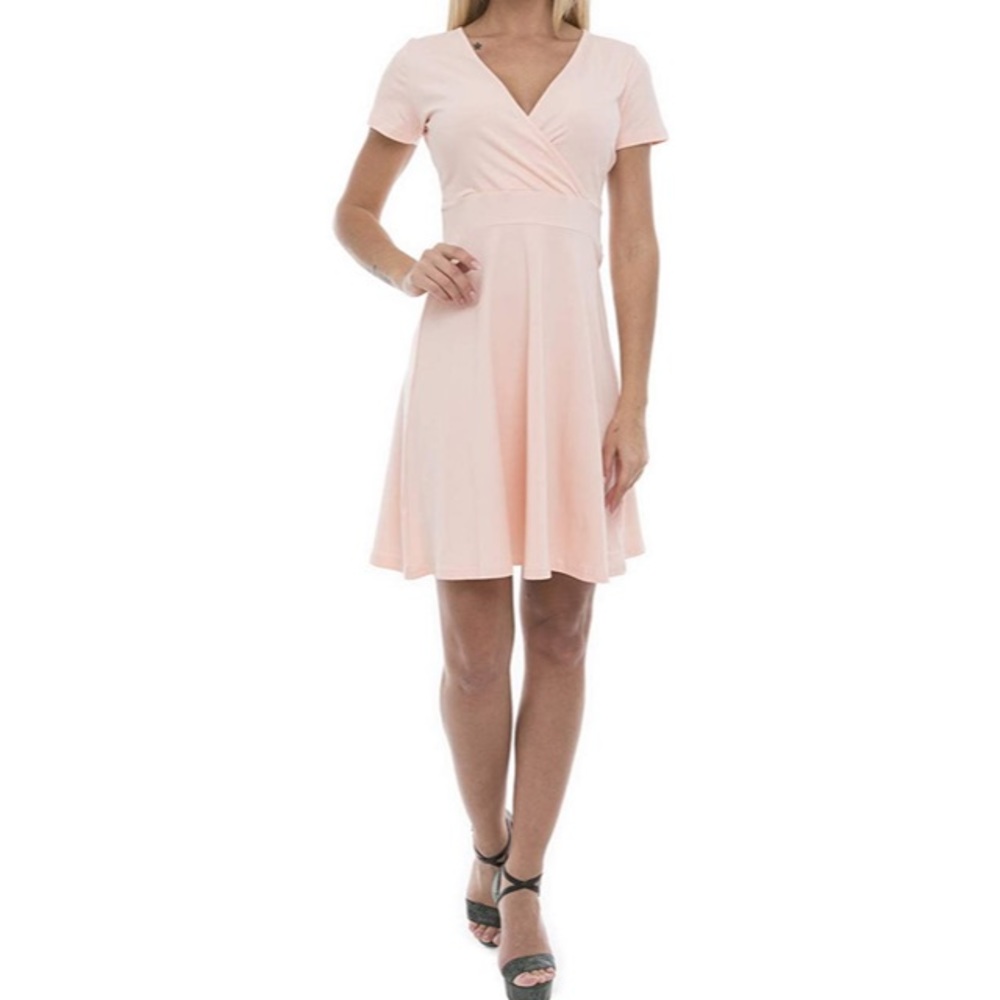 Lunarable NEW Light Peach Dress Great Work Dress  Faux Wrap Size Medium